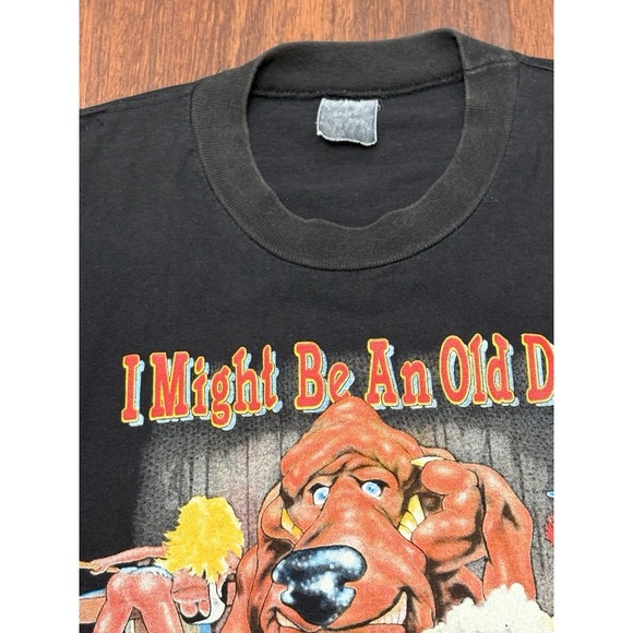 VTG I Might Be An Old Dog But I Can Still Bury A Bone Tshirt XXL Humor 80s CLEAN - Picture 8 of 16